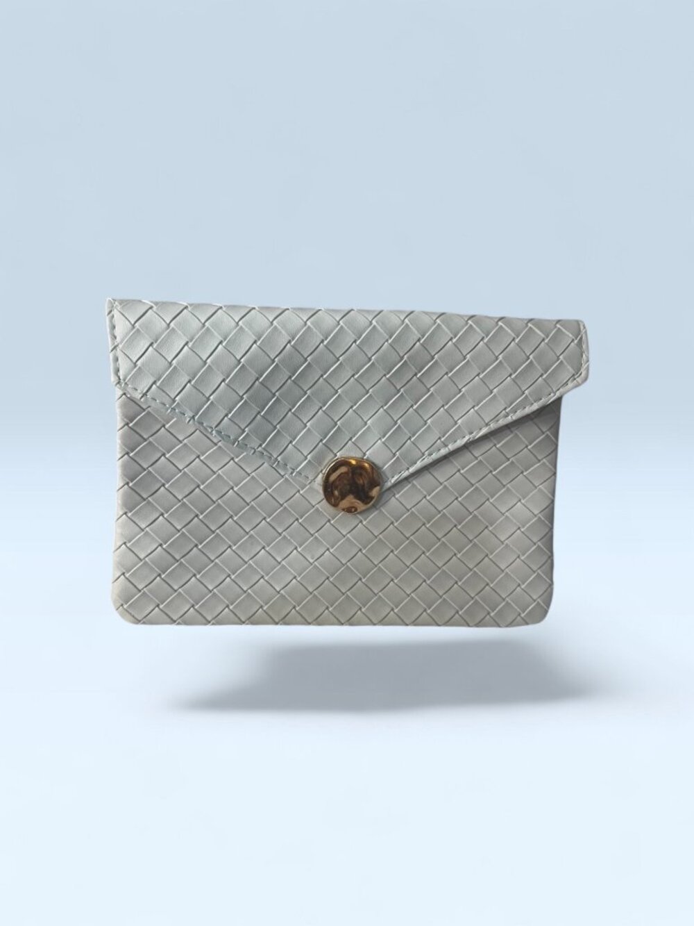 IPSY Light Blue Woven Envelope Makeup Bag Cosmetic Clutch